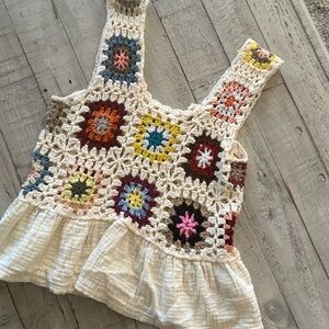 SHEIN GIRLS CROCHET MULTICOLORED SLEEVELESS TOP SZ 9y